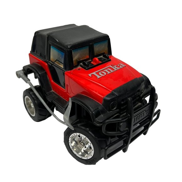 Tonka Toys Vintage 998 Hasbro Tonka Plastic Red Black Jeep Remote Control Car For Parts